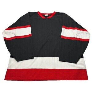 Men's Athletic Knit Hockey Jersey Blank Size 2XL Black Red White